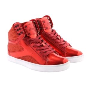 Pastry Pop Tart Glitter Red Women's Sneakers.